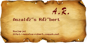 Aszalós Róbert névjegykártya