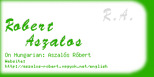 robert aszalos business card