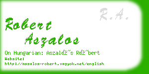 robert aszalos business card